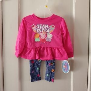 Peppa Pig 2 Piece Outfit. Infant Girls Size 18 Months NWT